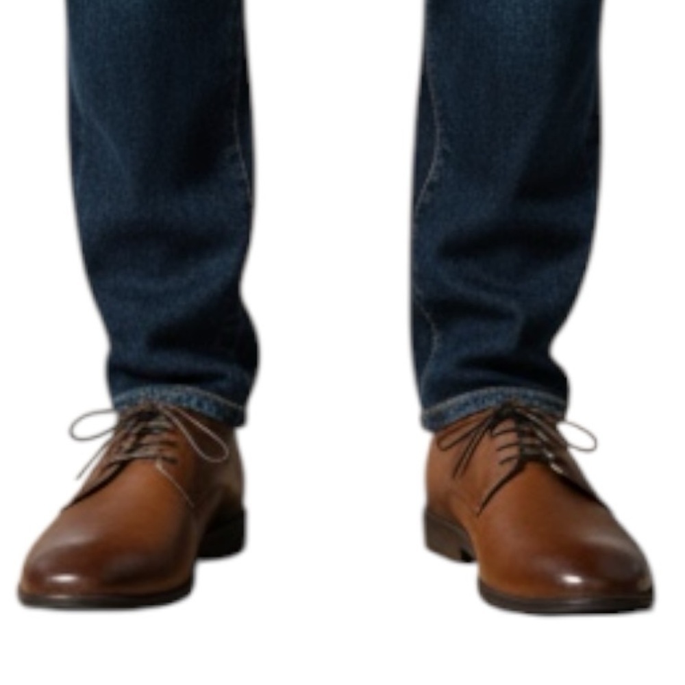 NWT H&M Men’s Brown Faux Leather Oxfords Classic Style Size 8.5 mens dress shoes - Picture 3 of 10